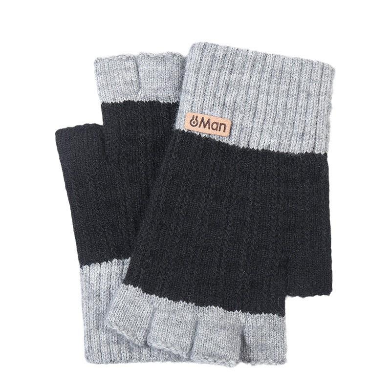Cold-Proof Half-Finger Writing Gloves, Autumn Students Knitted Warm Wool Half-Finger Leaking Gloves