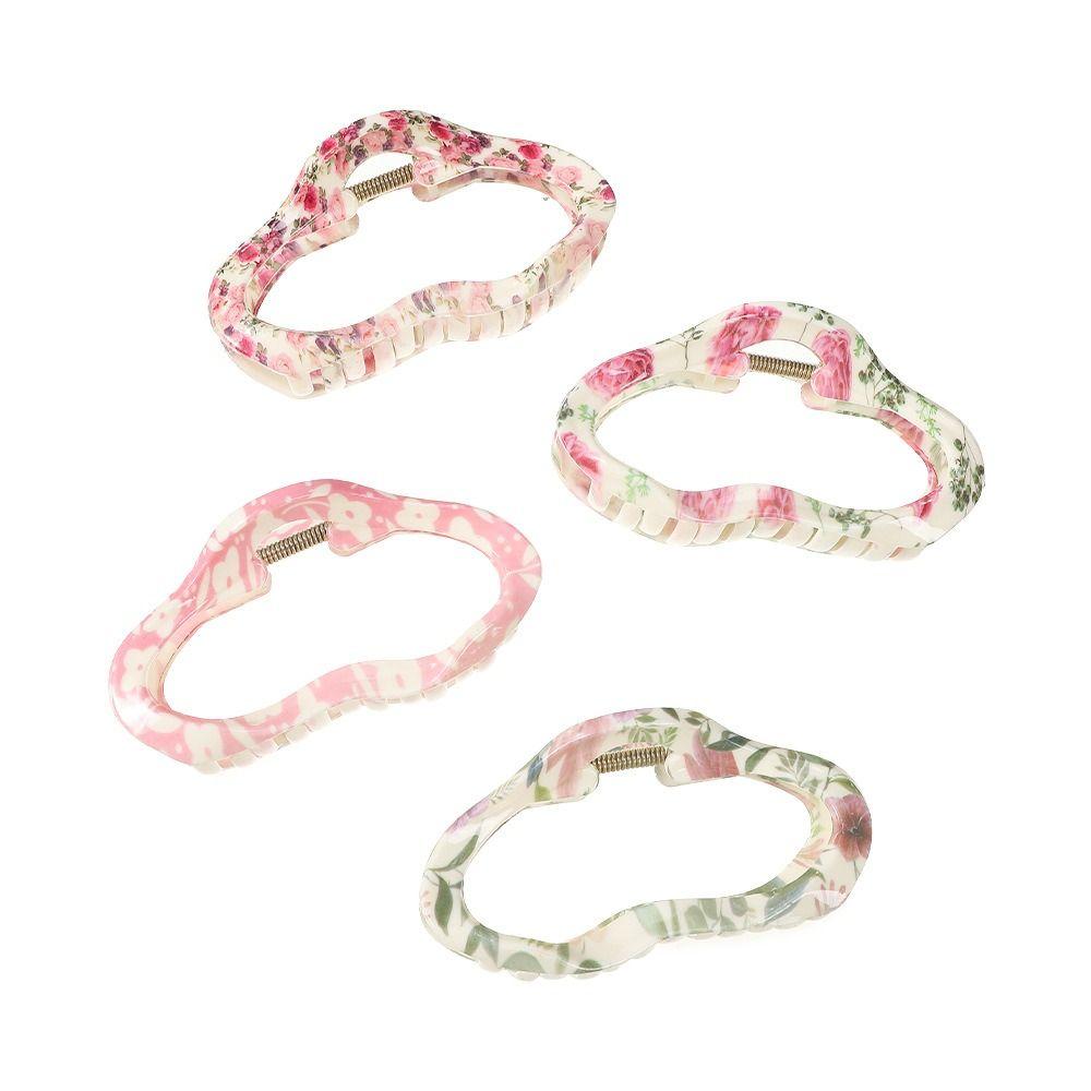Acrylic Hollow Claw Clip Korean Style Geometric Shark Clip Sweet Cloud Shape Hair Claw  Daily
