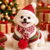 Süßer Weihnachts-Hundehalstuch-Kragen Winter Rot Grün Haustier-Nackenschutz Warm Festival Hunde-Bandana-Schal für Welpen Kätzchen
