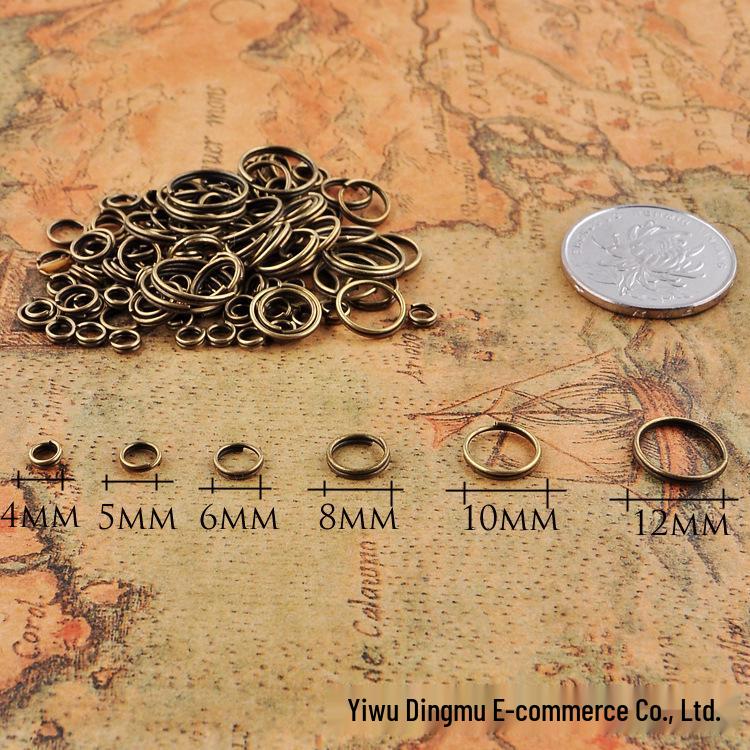 Antiker Bronze Doppel-Ösen Biegering für DIY Schmuckzubehör