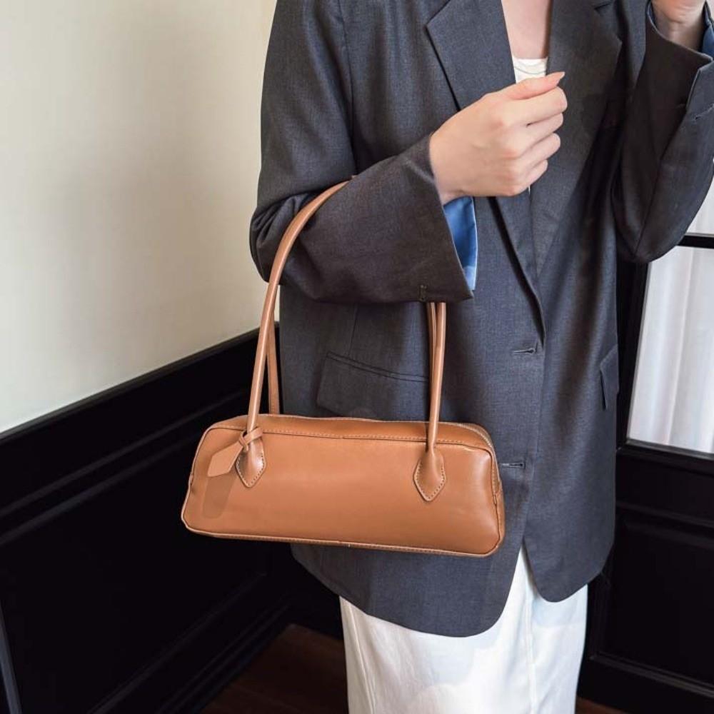 Large Capacity PU Shoulder Bag Korean Style Texture Underarm Bags French Stick Handbag Women