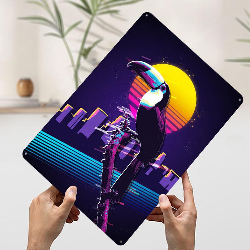 

Toucan Retro Art Printed Poster Customized Wall Art Retro Vintage Metal Tin Signs for Decoration Living Room Decor Men Wand Deko 7.9x11.8In(20x30cm)