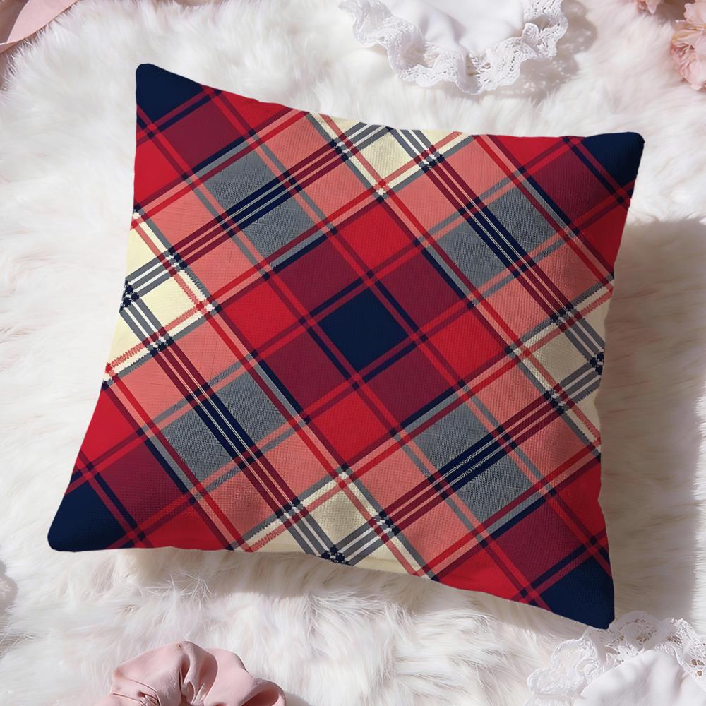 Checkered pattern Cushion Cover Premium Comfort Reversible Pillow Cove Two in One Design for Any Room Car Interior