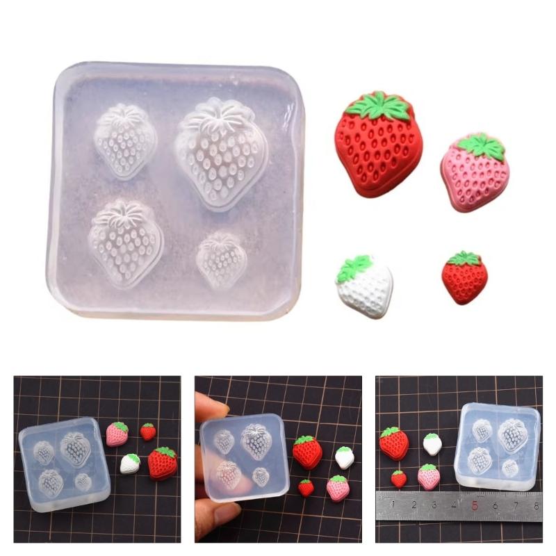 Silicone Mold for Miniature Food Crafting Strawberry Shaped Mooncakes and Pastries Making Mould Baking Accessories