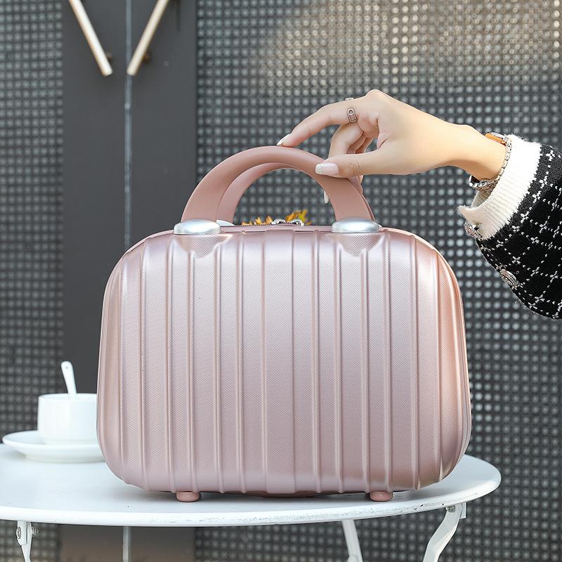 14-inch Carry-on Luggage Makeup Case Gift Box Compact Storage Box Travel Case Carry-on Suitcase Lightweight Cosmetic Bag 14inch розового золота