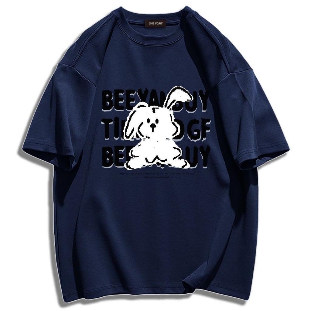 Sommer Damen Neues Cartoon-Druck Kurzarm-T-Shirt Lockere Oberteile