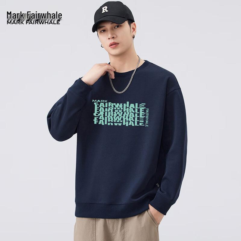 Mark Fairwhale Men's Loose Fit Printed Crew Neck Sweatshirt