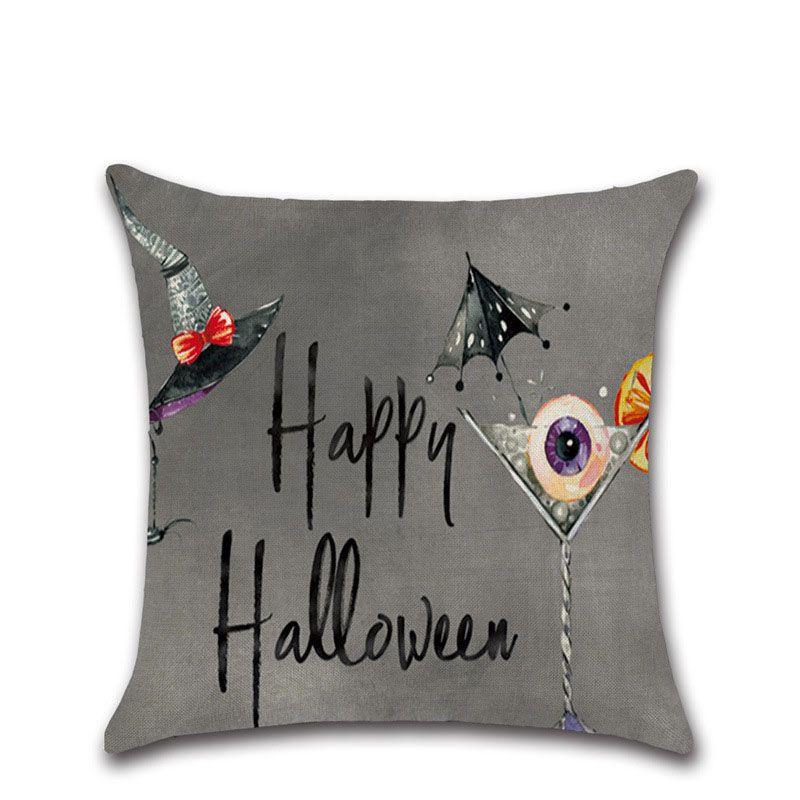 Luxurious Halloween Pillow Case For Sofa And Home Decoration With Pumpkin Design Linen Throw