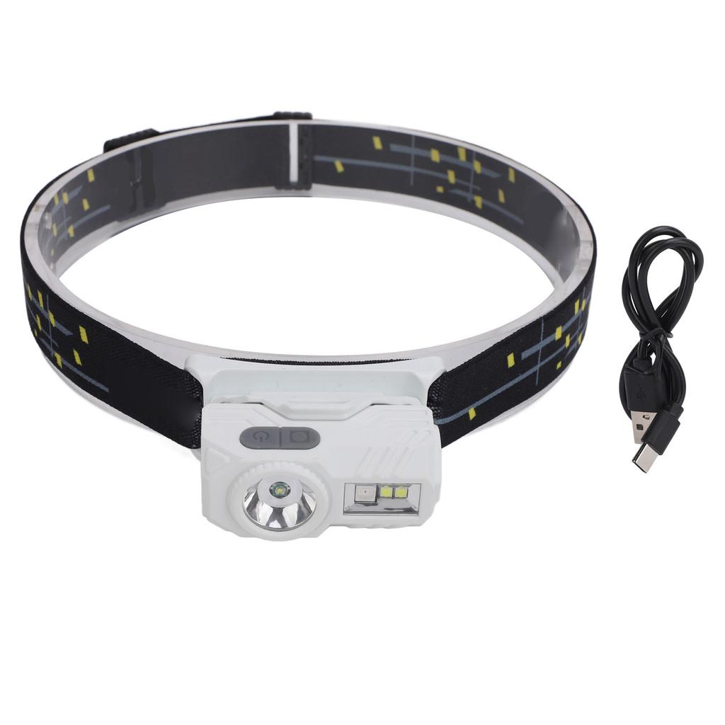 Bright LED Rechargeable Headlight USB Charging Sensing Hiking Head Lamp for Outdoor