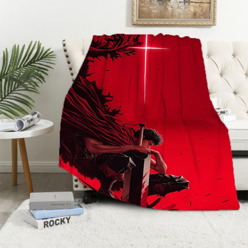 1 pezzo Giappone Anime Berserk Coperta Microfibra Biancheria da Letto Coperta da Campeggio Lusso Soffice Portatile Ufficio Ipoallergenica Flanella