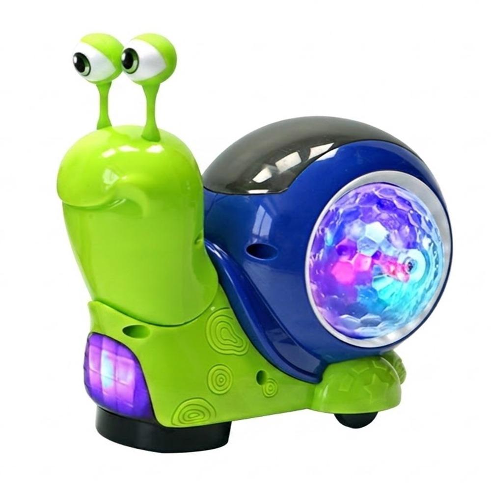 Tummy Time Luminous Snail Toy Green Brown Crawling Snail Toys Electric Snail Toy For Kindergarden