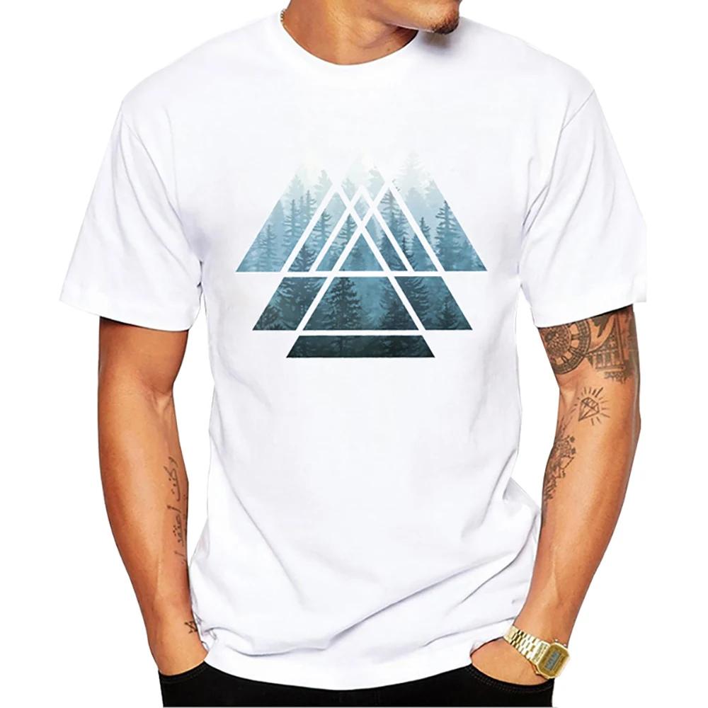 TEEHUB New Arrival 2019 Fashion Grunge Dripping Turquoise Misty Forest Print Men T-Shirt Short Sleeve O-Neck Tops Hipster Tee