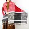 New shawl stripes contrasting colors autumn and winter fashion fringed women's scarf light luxury large size shawl