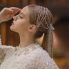 Pretty New Womens Fashion Rhinestone Headband Long Tassel Crystal Hair Accessories Fashion Wedding Headdress Creative Gift