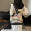Outdoor Vacation Women's Simple Casual Versatile Beach Woven Tote Bag Fashion Trendy Large Capacity Commuting Storage Bags AVE