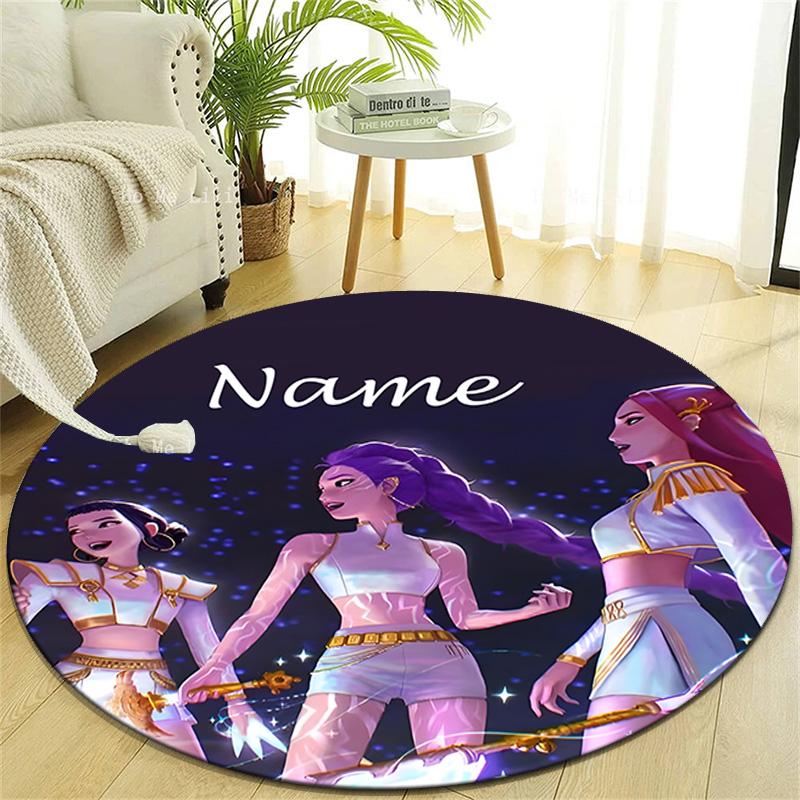 Personalized K-KPop Demon Hunters Round Chair Office Rug - Perfect for Mat, Office Chair & More - Ideal Gift for Birthdays and Holidays