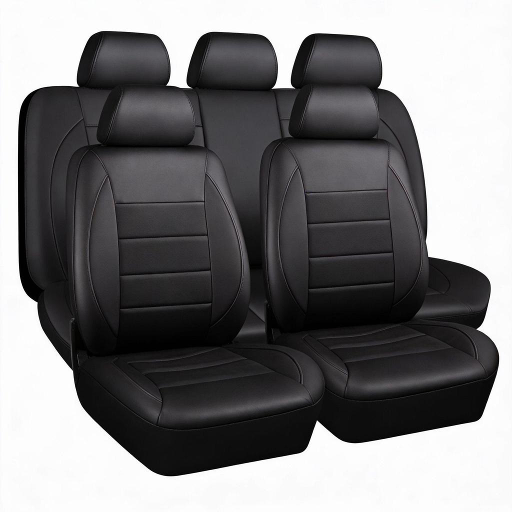Car Pu Universal Seat Leather Cover With Diamond Quilting Design