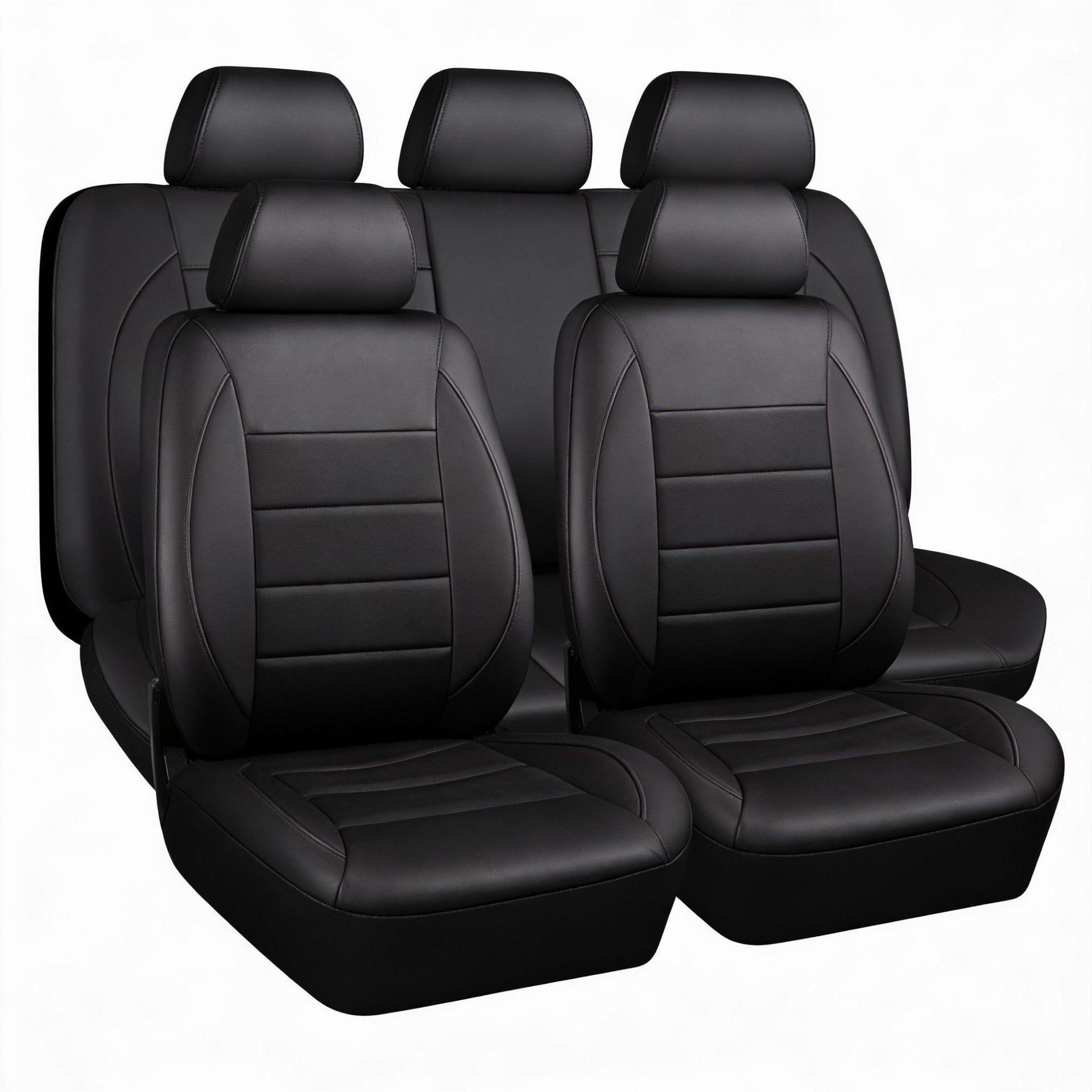 Universeller PU-Leder Autositzbezug mit Diamantsteppdesign Front Single-Seat Two-Piece Set
