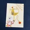 Shanghai Scenic Souvenir: Pearl Tower, The Bund & Jing'an Temple Gold Engraved Bookmark
