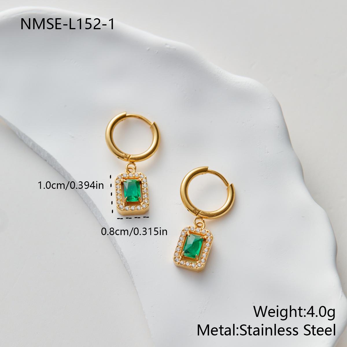 GEMCHIC Women s French Vintage Zircon Earrings and Titanium Steel Necklace Set Light Luxury Fashion Accessories