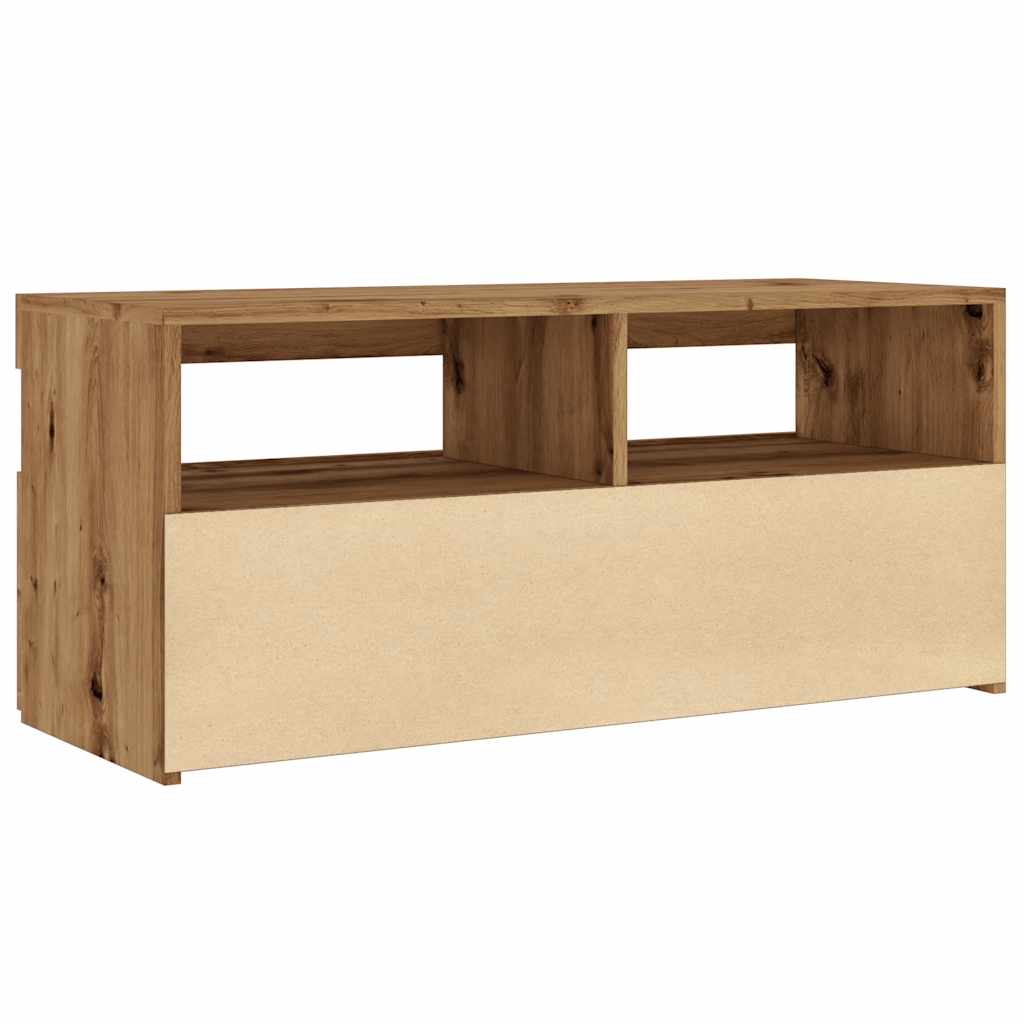 Moderne Retro-TV-Konsole, hängende TV-Konsole, Klapptür-Schränke, 90x35x40 cm