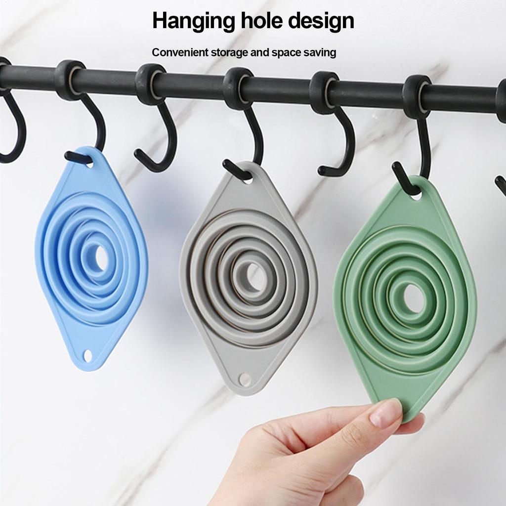 Funnels for Kitchen Use Foldable Wide Mouth Filler Silicone Funnels for Kitchen Use Filling Bottle Canning Water Powder Transfer