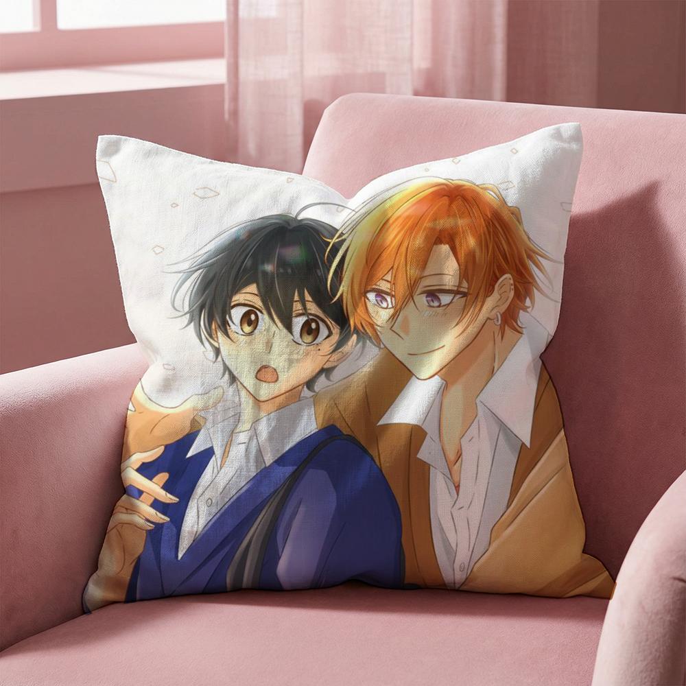 S-Sasaki and Miyano ANIME Cushion Cover Multi-Scene Pillow Cover for Home & Car - Reversible, Soft & Durable for Daily Use