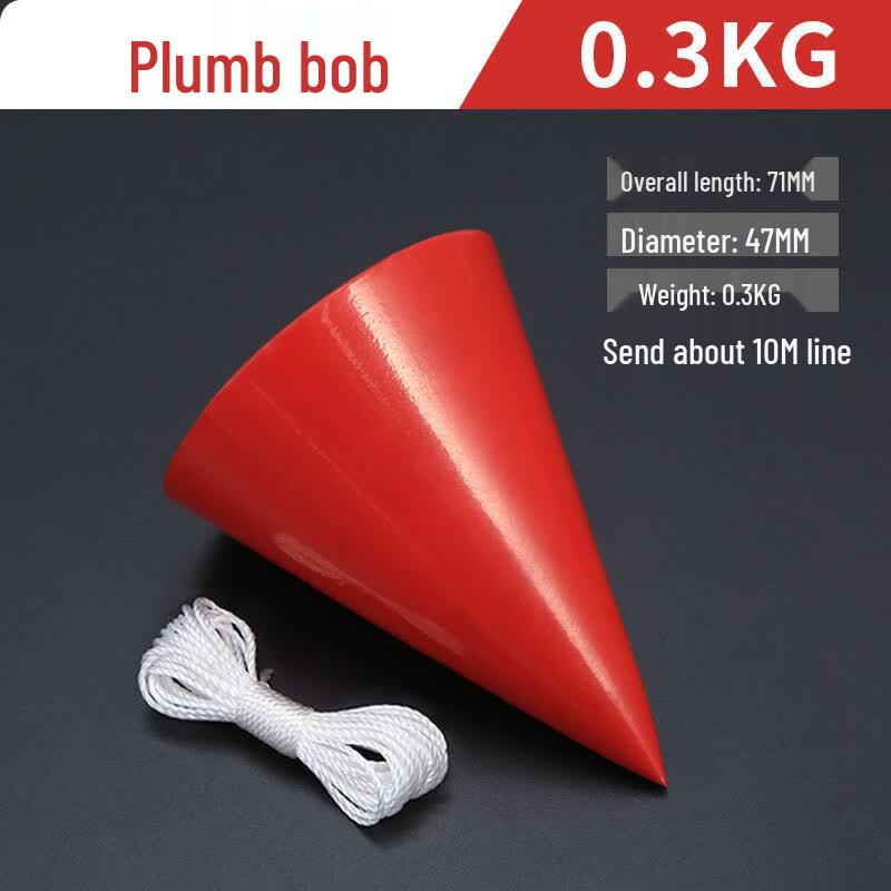 Deqier Red Plumb Bob with 12m Line - 10 Pack