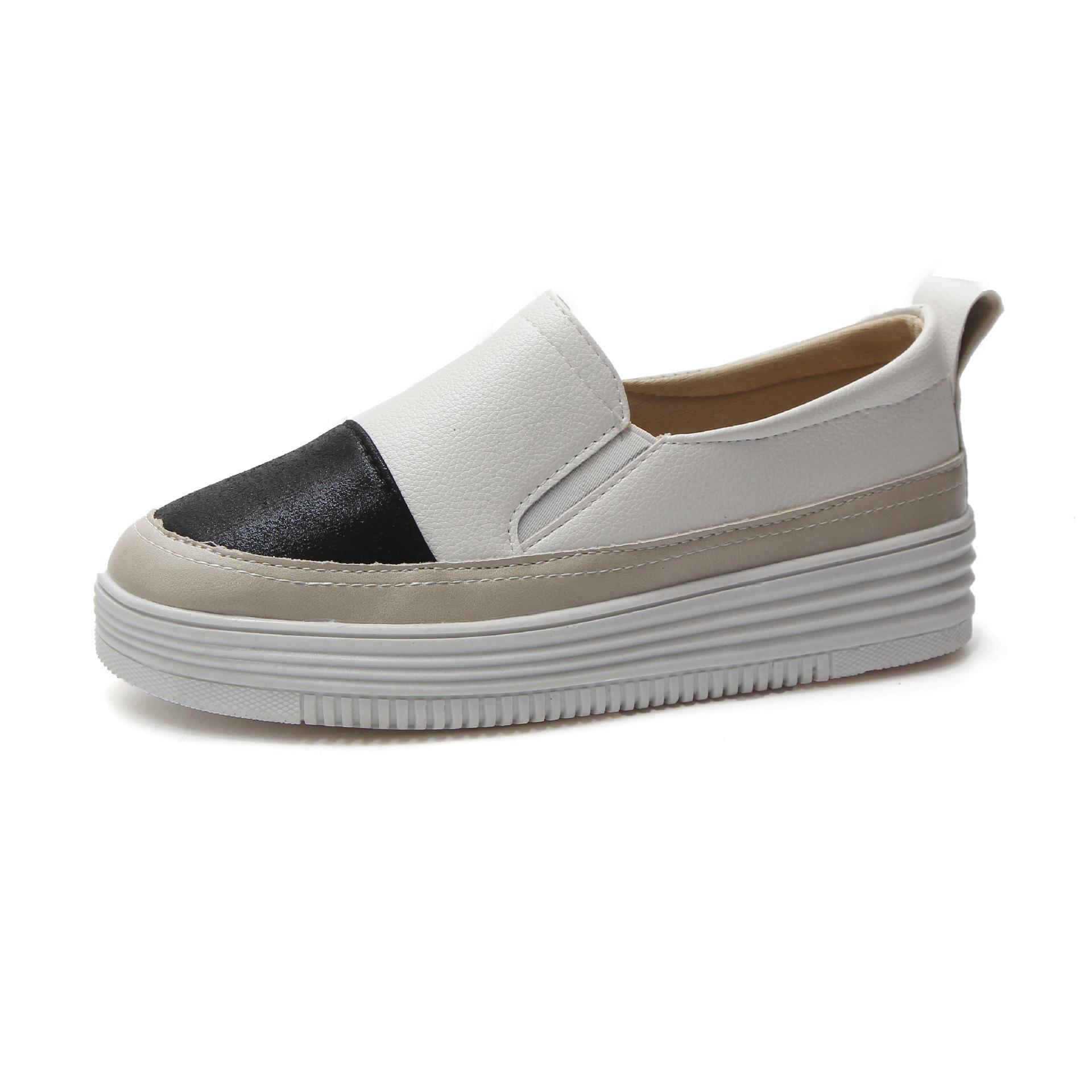 

Белые кроссовки, женские весенние кожаные туфли с толстой подошвой, на шнуровке, женские туфли на плоской подошве, с круглым носком, на мелкой платформе, повседневные женские туфли 2024 года 8 чёрный