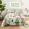 Bed Sheet Set 240x220 Christmas Tree With Pillowcase Letter Green For Single Double Beds Kids Adult 3D Bedding Texile Twin Full