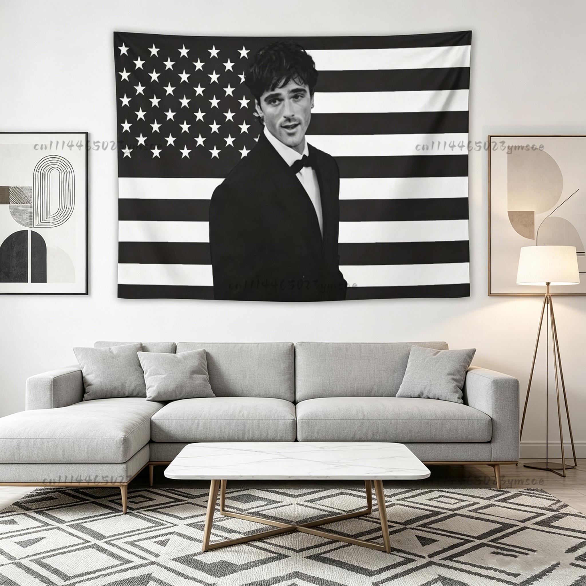 90X150CM Einzigartige Wohnkultur J-Jacob Elordi Druck Großer Wandteppich Amerikanische Flaggen Wandteppiche Schlafzimmer Wohnzimmer Hintergrundtuch 100X70CM