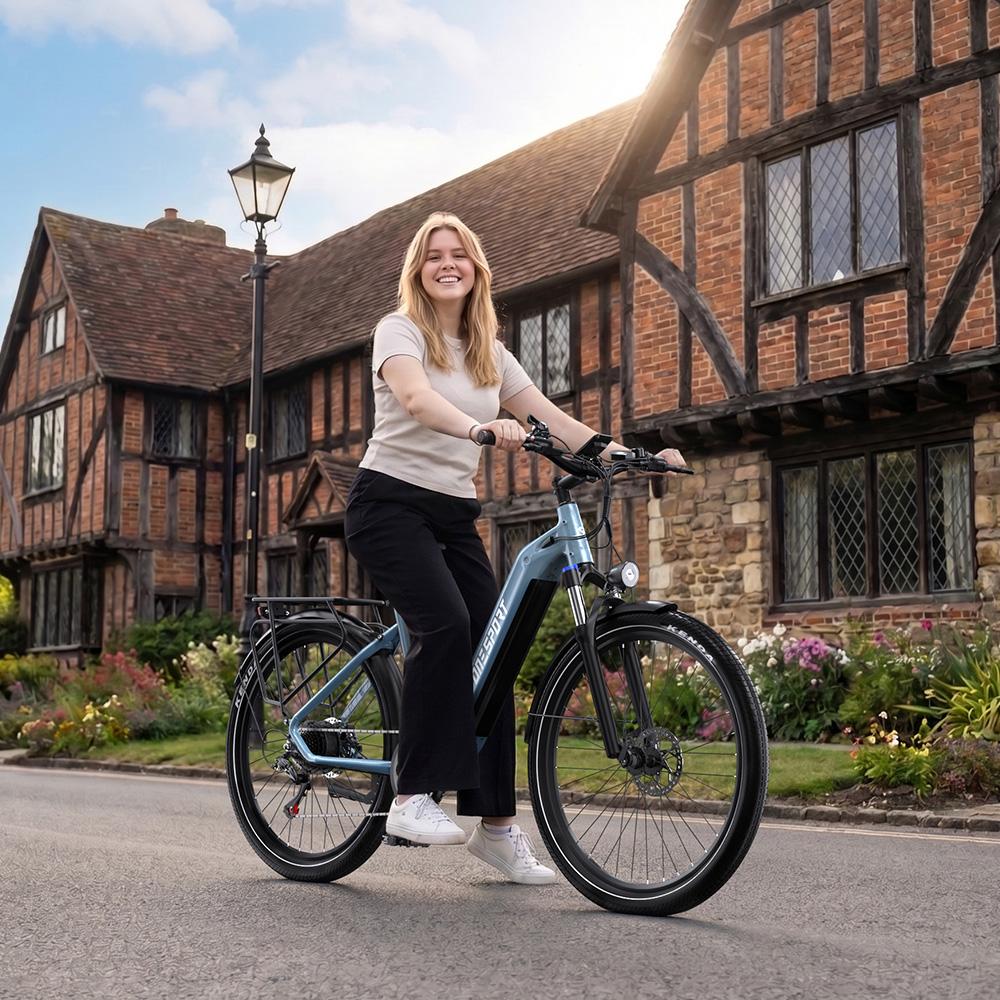 Elektrofahrrad ONESPORT WT05 250W Motor 18,2AH Stadtrad für Pendler Höchstgeschwindigkeit 25 km/h Hydraulische Bremsen Maximale Reichweite 120 km 27,5"x2,25" Reifen