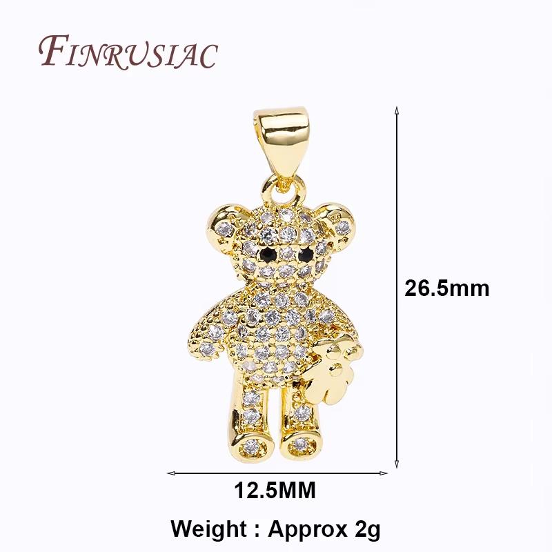 

Multi Styles 18K Gold Plated Pave Zircon Bears Pendants For Necklaces Making Accessories,Animal Charms For Jewelry Findings 1 piece