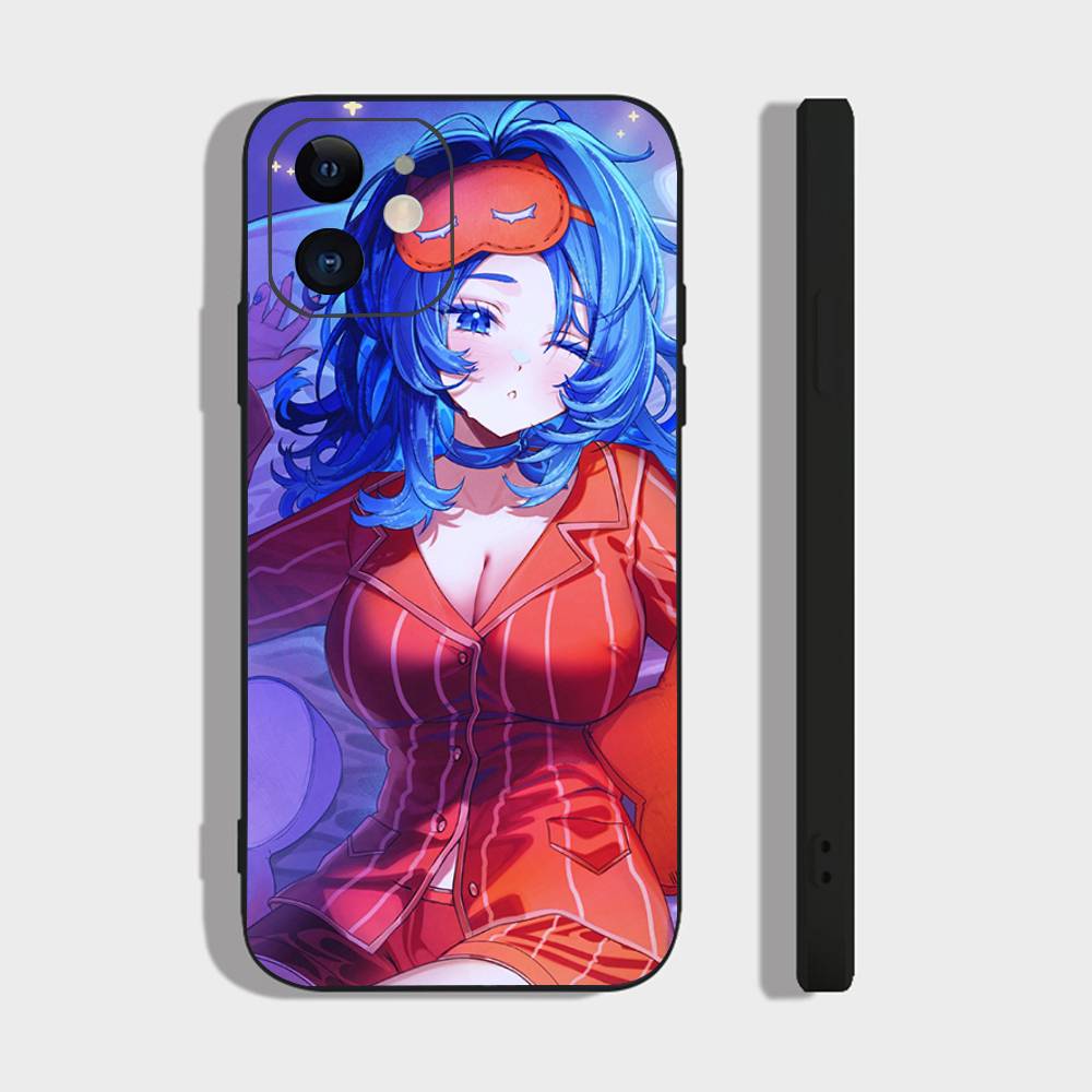 Anime Sleeping Mita Phone Case For IPhone 17 Air 16 15 14 13 Pro Max 11 12 Black Silicone Cover