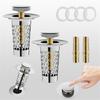 Sink Drain Strainer Basket Metal Drain Plug Push Type Bounce Cores Drain Filter AntiClogging Sink Stoppers Enduring