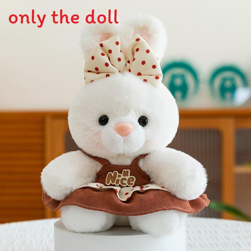 

Rabbit Plush Doll With Checkered Clothes And Hat Decorations For Children And Adults Male