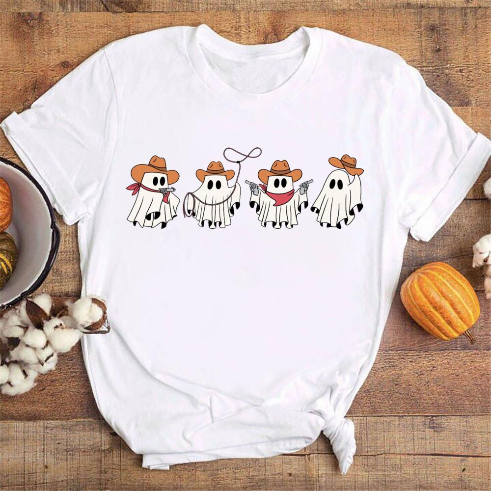 Funny Halloween Ghosts Printed TShirts Fashion Unisex Summer Tee Shirt Unisex Fall Gifts Shirt Halloween Ladies Tshirt Clothes