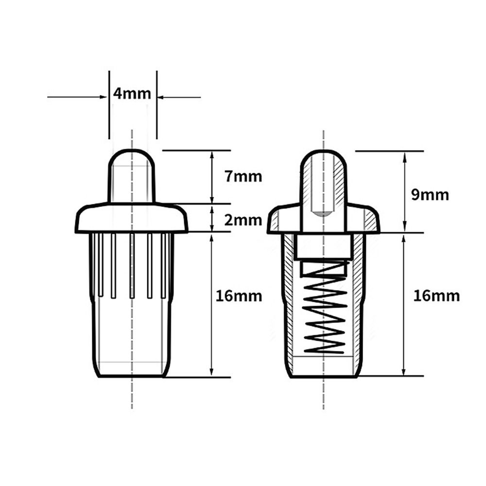 10PCS Plastic Door Spring Pin Telescopic Spring Axis New Telescopic Central Axis  Cabinet Door