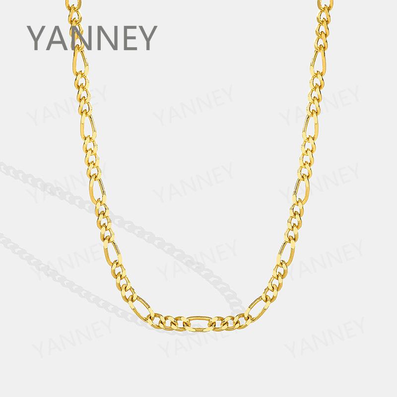 

4mm925 Silver 18K Gold Figaro Necklace Punk Men and Women Party Gifts Christmas Gifts 45cm
