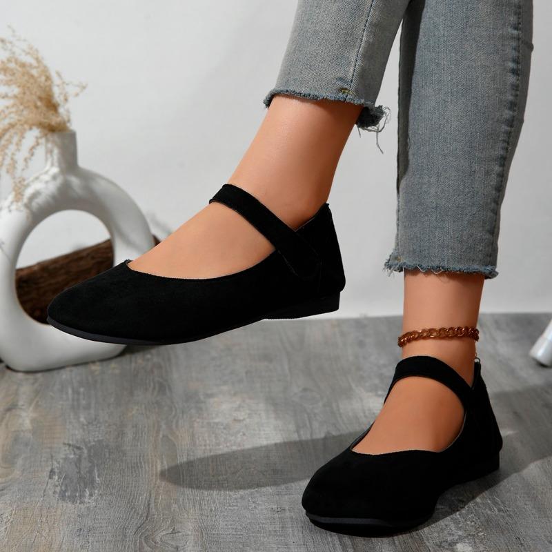 Fashion Women's Fashion Flat Shoes Spring New Round Head Shallow Mouth Suede Soft Sole Non-slip Low Top Shoes