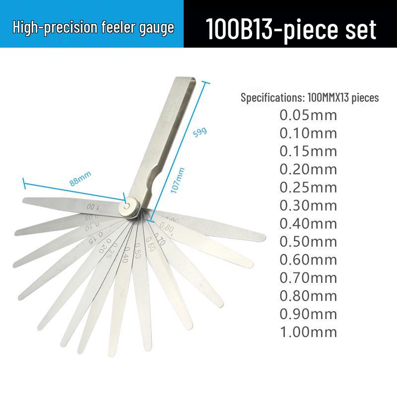 Stainless Steel Feeler Gauge, 100x17 & 100x14 Sizes, Various Specifications