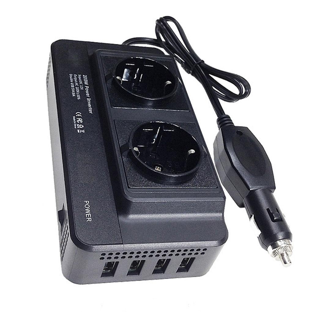 Car Power Inverter With Sturdy Plastic Shell Fast Heat Dissipation User-friendly Power Converter