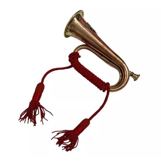 12-Zoll-Signalhorn aus Kupfer und Messing mit Seidenseilquaste, Batch der australischen Streitkräfte