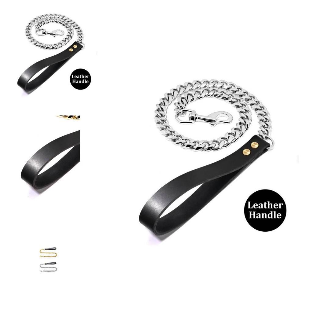 Premium 19mm Sechsseitig Polierter Edelstahl Gold Hundeleine Halsband Für Große Hunde