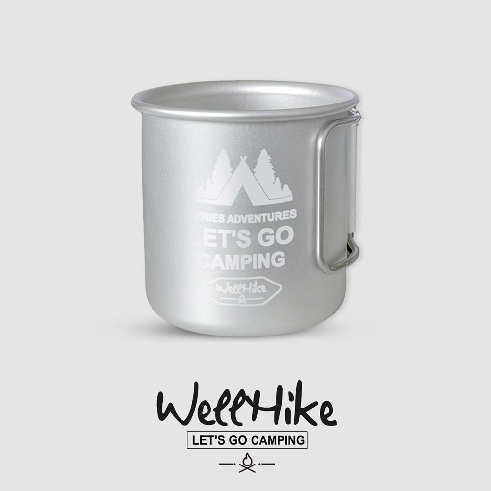 300ML Camping Travel 304 Stainless Steel Cup Carabiner Hook Handle Picnic Water Mug Outdoor Kitchen Ultra-Light Travel Hike Cup