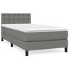 3140330 vidaXL Lit à sommier tapissier avec matelas Gris foncé 80x200 cm Tissu