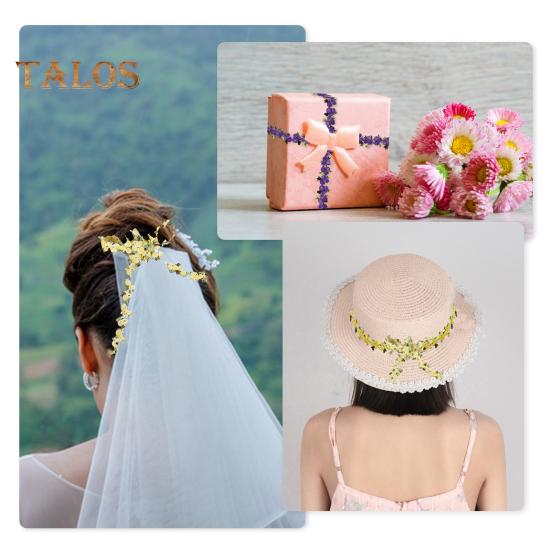 15 Yards Flower Lace Trim Ribbon Polyester Embroidered Lace Applique Strip Flower Lace Ribbon Sewing Fabric for DIY Crafts Wedding Decorations