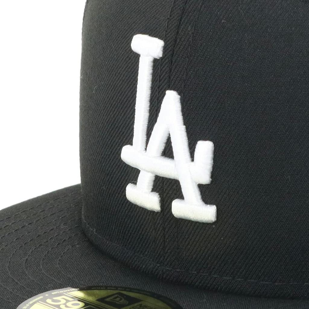 New Era 59FIFTY Los Angeles Dodgers Cap Black and 7 Inch (13562252), White, 1/4