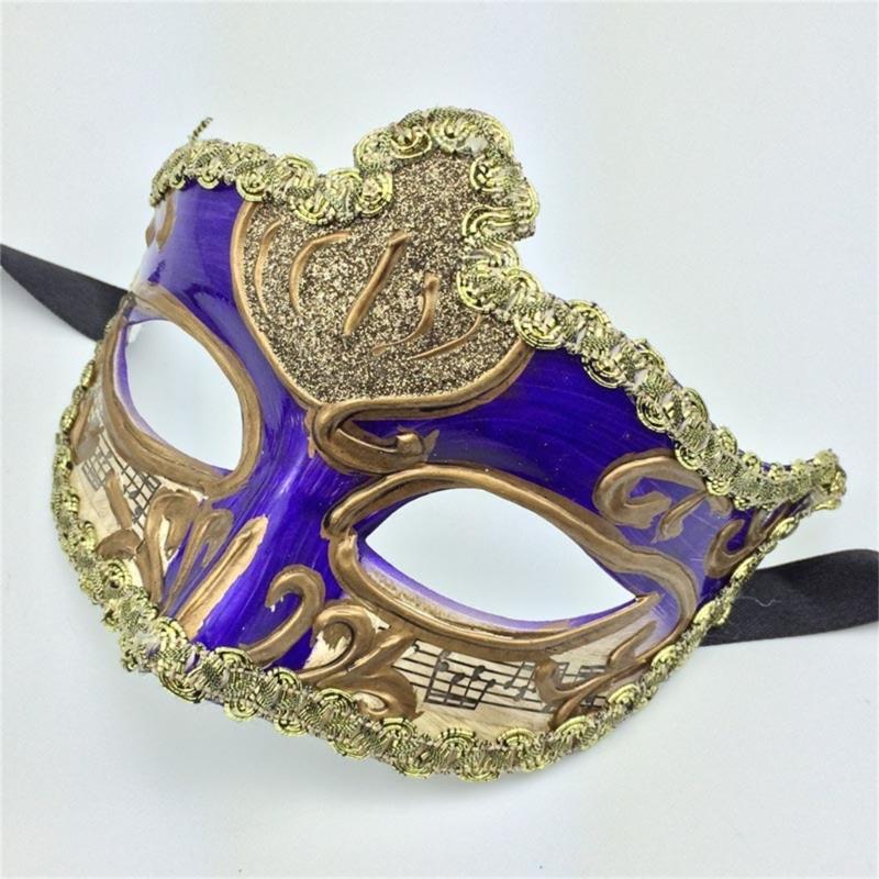 Unisex Masquerade Mask Half Face Mask Halloween Party Mask Hand Painted Masquerade Eye Mask For Men Women Cosplay
