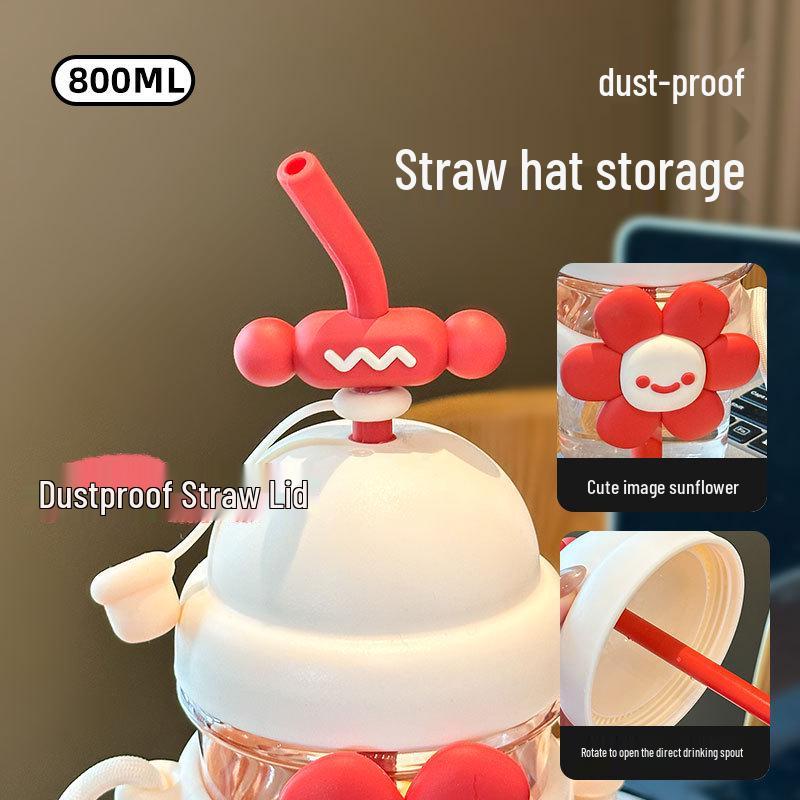 Summer Heat-Resistant Cute Straw Water Cup for Adults and Kids - Portable & Stylish
